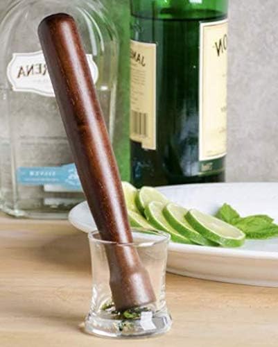 (Pack of 3) Wooden Muddler for Cocktails, Flat Head Bar Muddle,r Lacquered Walnut Wood, Mint Muddler for Mojitos