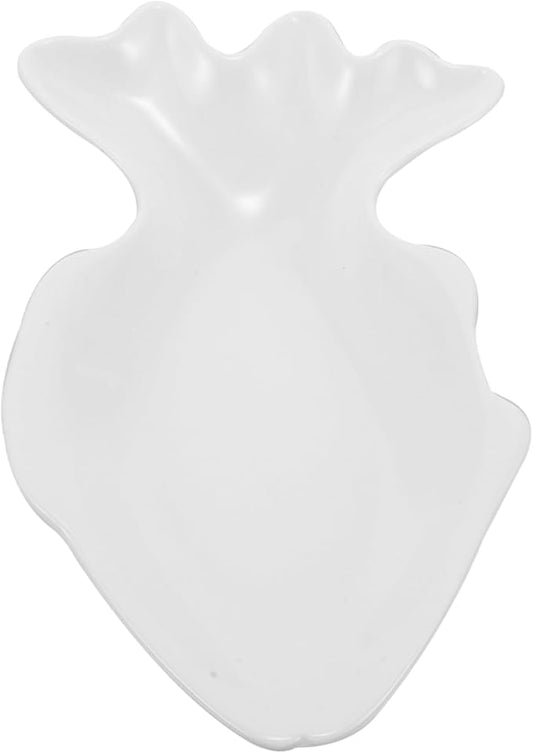 LIFKOME Carp Plate Ceramic Fish Shape White Sushi Bowl for Appetizer Decorative