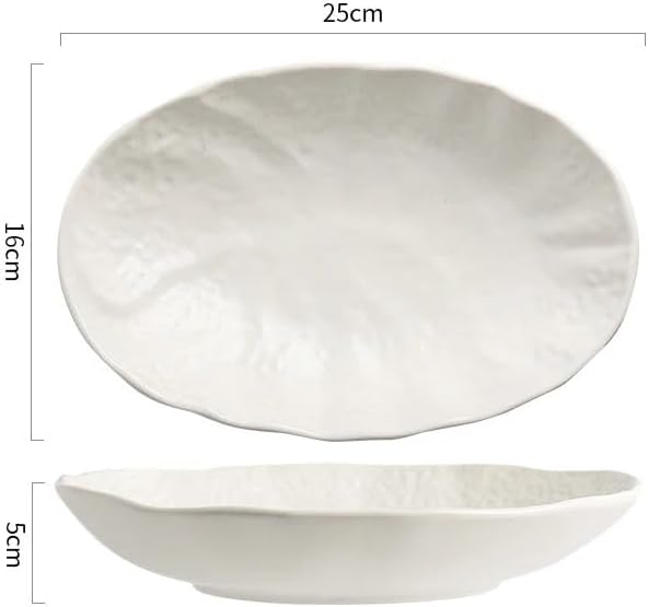 SONGCHAO Party Supplies Dinner Plate Dinner Plates Ceramic Cooking Dishes Restaurant Simple Solid Color Tableware Snack Dessert Pan Pasta Steak Plate Party Plates (Color : A 9.8 inch)