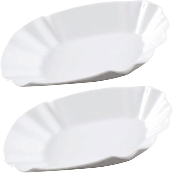Unomor 2pcs Creative Ceramic Snack Plates for Appetizers French Fries and Dips Elegant Serving Dishes for Parties Family Gatherings and Casual Dining