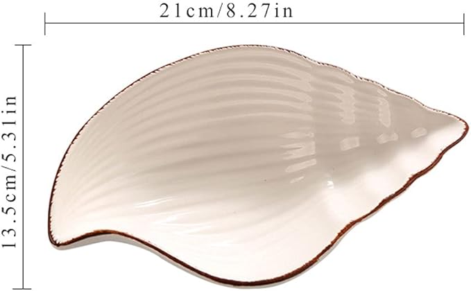 Sauce Dish Set of 2 Sauce Dish Ocean Starfish Shell Fish Shape Ceramic Appetizer Plates Snack Fruit Sushi Dessert Jewelry Plates Dinnerware Trays Home Decoration Dip Bowl (8.27x5.31in)