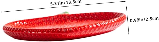 Healifty Strawberry Shaped Ceramic Appetizer Plate Creative Porcelain Snack Dish for Sushi Pastries and Dipping Sauces for Home Gatherings and Outdoor Picnics