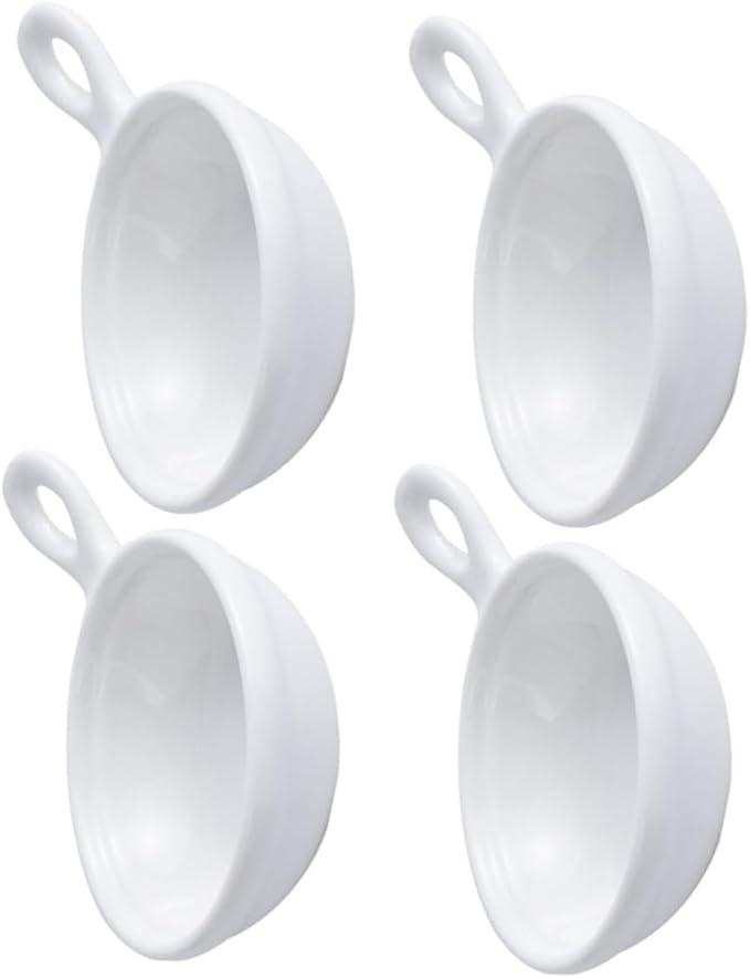 STOBAZA 4pcs Appetizer Plates of Condiment Bowls Handle for Boys and Girls French Fries Soup