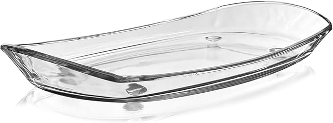 Prima Oblong 14.5" Glass Tray Set/2