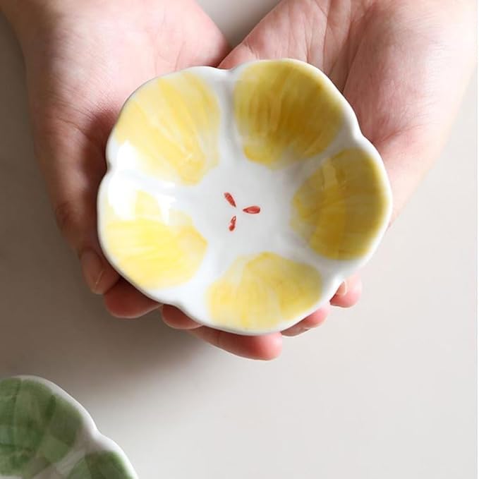 FAREWELL Dipping Bowls Ceramic Soy Sauce Plate Shape Soy Sauce Plate Dip Dishwashing Condiment Plate Soy Sauce Kitchen BBQ Sauce Appetizer Set Appetizer Bowls (Color : A)
