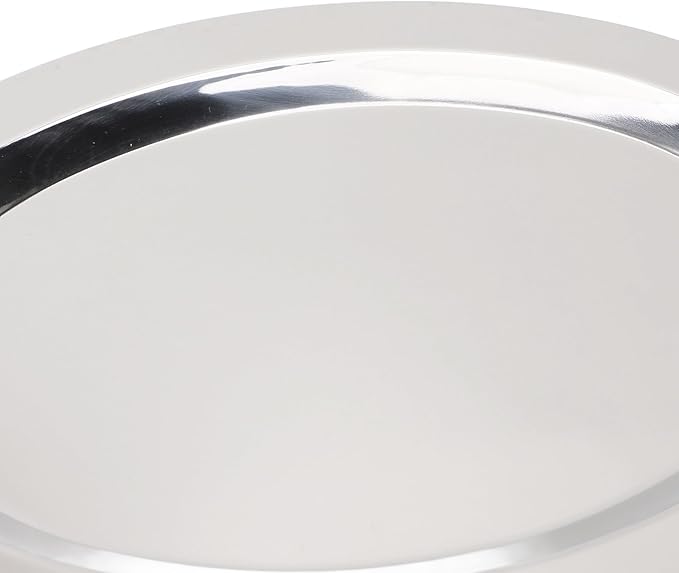Stainless Steel Serving Tray, Silver Tray with Handles Mirror Polished Dinner Dessert Plate for Home Kitchen Restaurant Hotel Buffet (Rectangle Shape with Gold Handle, 39cm)