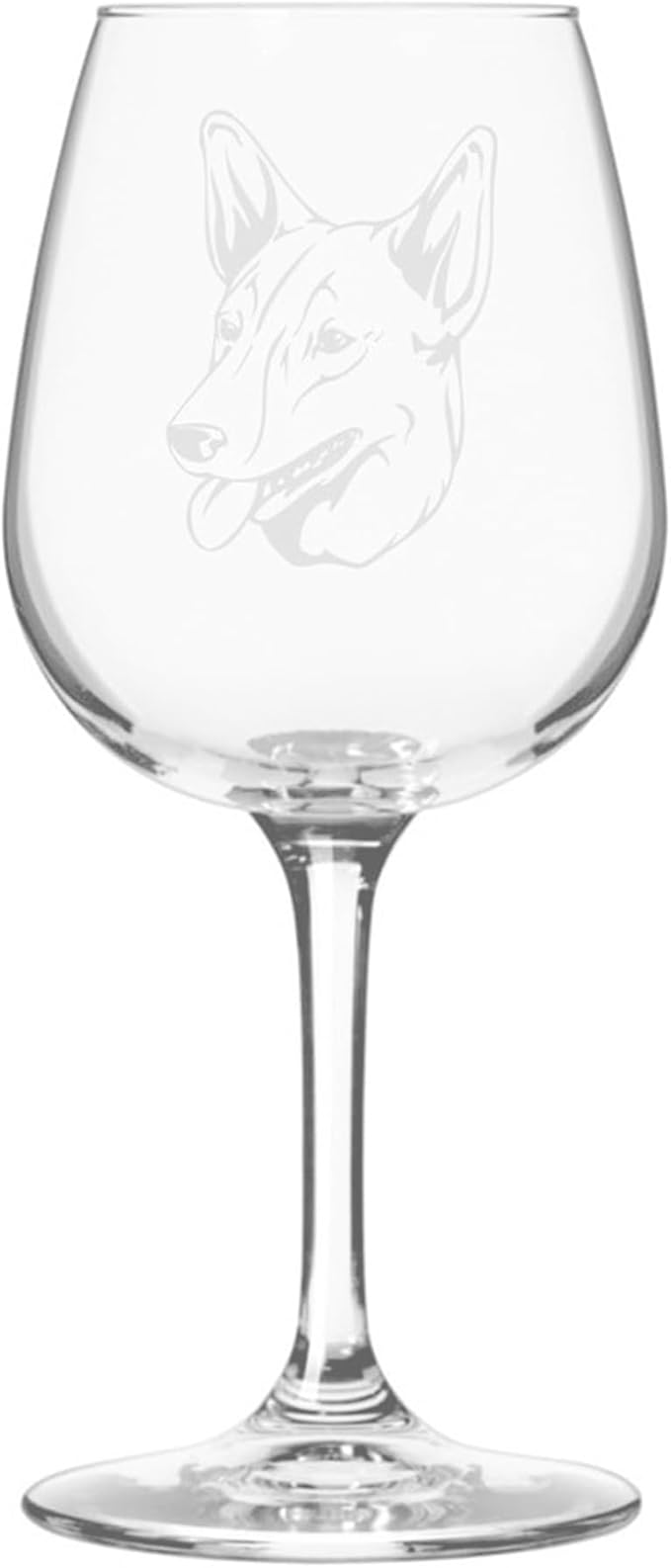 Etched Laser Art Australian Kelpie Personalized Dog Themed Etched 12.75oz Wine Glass Custom Dog Breed Wine Glasses, Ideal for Pet Lovers, Unique Birthday Gift for Men & Women, Personalized Gift