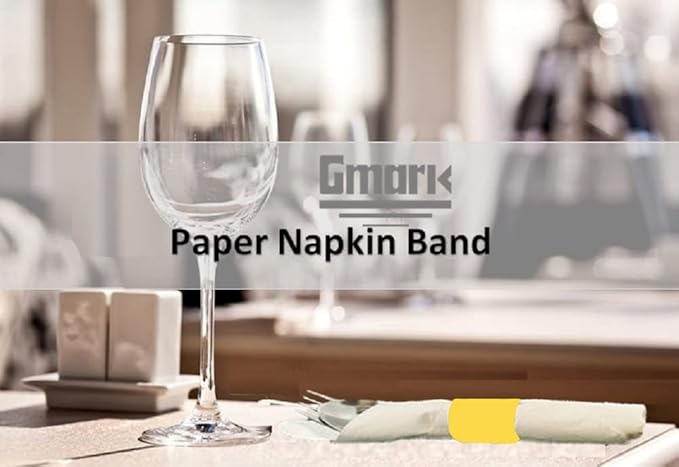 Gmark Paper Napkin Band Box of 2500, Paper Napkin Rings self Adhesive (Yellow) GM1108