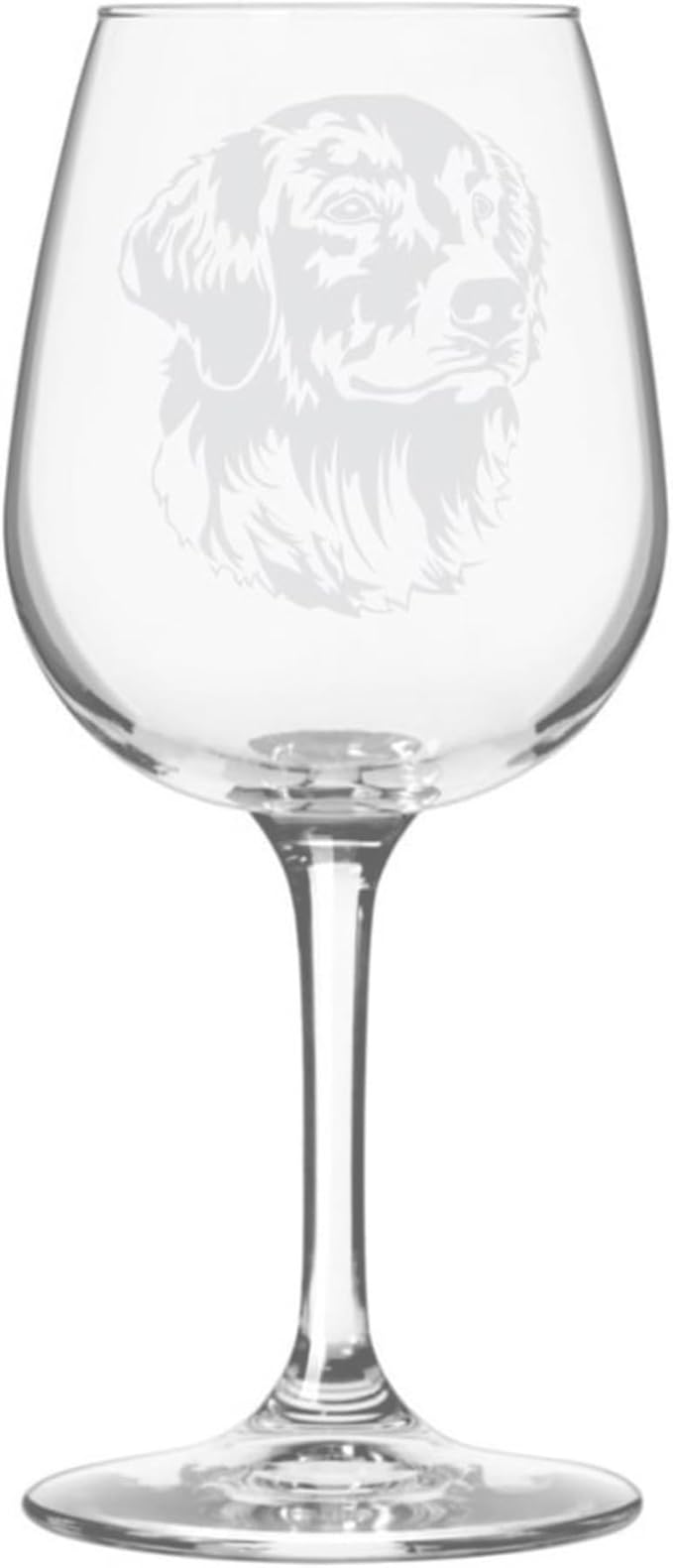 Golden Retriever Dog Themed Etched All Purpose 12.75oz Wine Glass