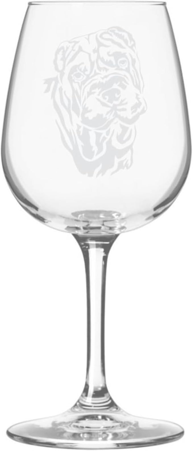 Etched Laser Art Chinese Shar Pei Personalized Dog Themed Etched 12.75oz Wine Glass Custom Dog Breed Wine Glasses, Ideal for Pet Lovers, Unique Birthday Gift for Men & Women, Personalized Gift