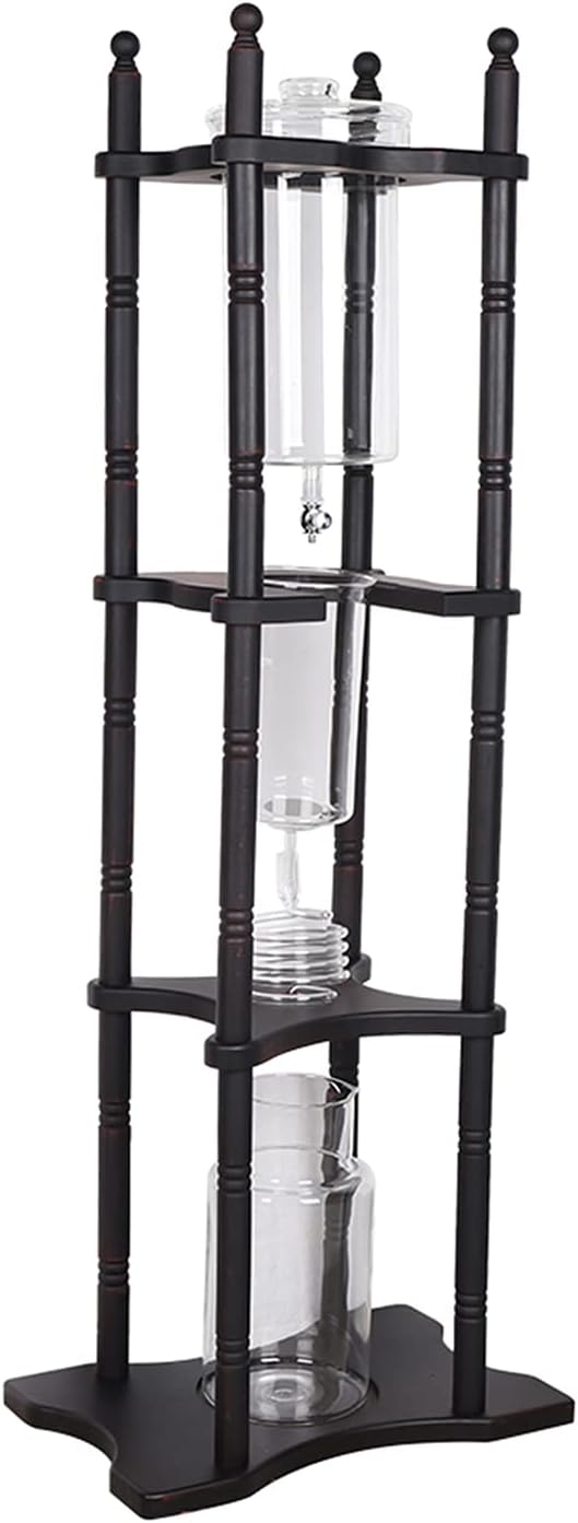 Ice Dripper Coffee Maker, 67.63 oz Cold Brew Coffee Tower with Built-In Glass Filter Core and V-Shaped Spout, Adjustable Speed & Extraction Time Manual Ice Drip Coffee Maker For Cafes Parties