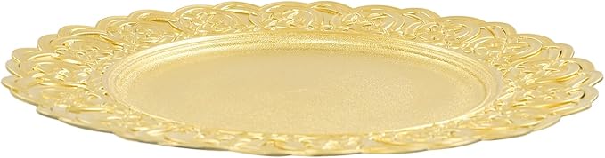 Gold Plastic Charger Plates Set of 100, 13” Reusable Party Chargers for Dinner Plates, Elegant Round Service Plate Chargers Bulk Decorative for Wedding, Catering Table Decor
