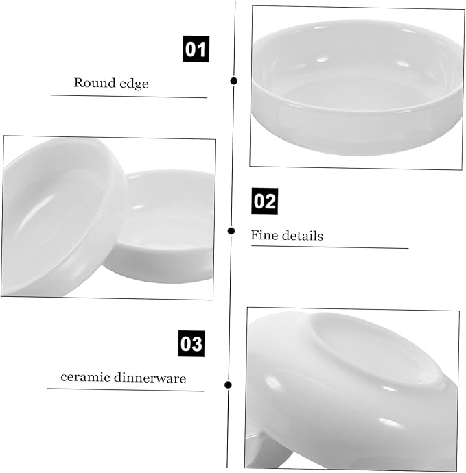 HEALLILY 6pcs Ceramic Dipping Plates Appetizer Sauce Dishes for Parties Picnics and Home Use Compact and Easy to Clean Condiment Bowls for Sauce and Vinegar