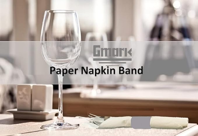 Gmark Paper Napkin Band Box of 2500, Paper Napkin Rings self Adhesive (Grey) GM1106