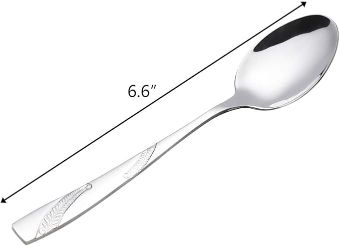 Bringer Dessert Spoons Set of 12, Stainless Steel, 6.6-Inch