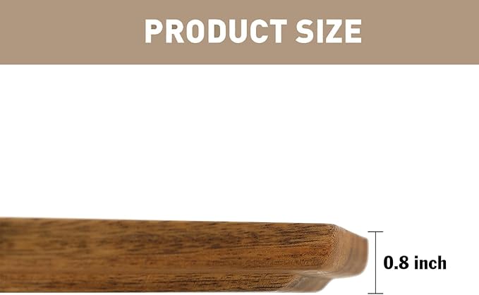 Premium Walnut Wood Octagon Serving Tray Set of 2(8", 10")-100% Natural Wooden Serving Tray for Coffee Table-Great Ottoman Tray Home Decor Platter-Perfect for Serving Drinks & Food