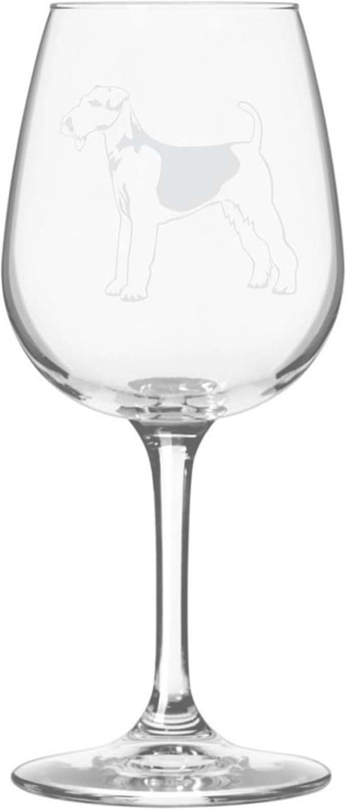 Etched Laser Art Airedale Terrier Customized Personalized Dog Themed Etched 12.75oz Wine Glass Custom Dog Breed Wine Glasses, Ideal for Pet Lovers, Personalized Birthday Gift for Men & Women