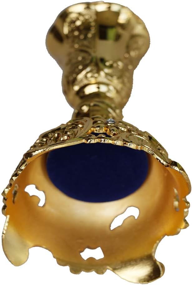Taper Candle Holders with Deluxe Engraved Design, Set of 2 Premium Candlestick Holders in Gold