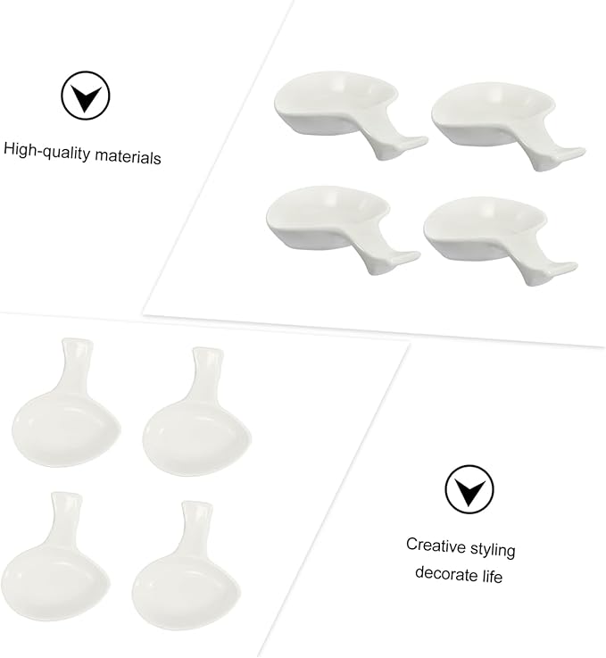 Alipis 4pcs Chopstick Holder Sauce Plate Porcelain Dishes for Seasoning Appetizers