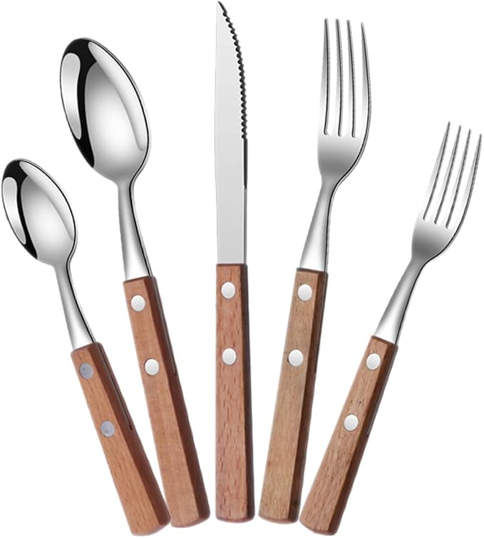 3sets Buffet Serving Utensils Set Stainless Steel Cutlery Caddy Party Utensils Fork Spoon Knife