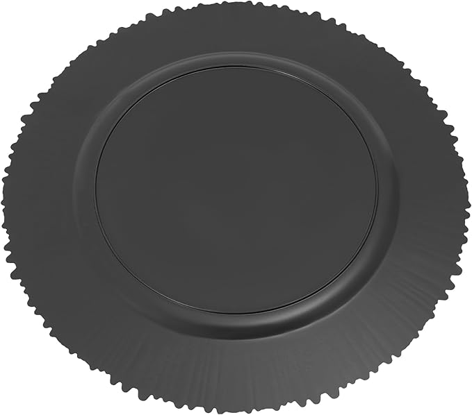100 Pcs Antique Charger Plates Bulk 13 Inch Embossed Rim Plastic Party Dinner Plate Chargers Round Decorative Server Plate for Wedding Party Event Tableware (100pcs-silver2)