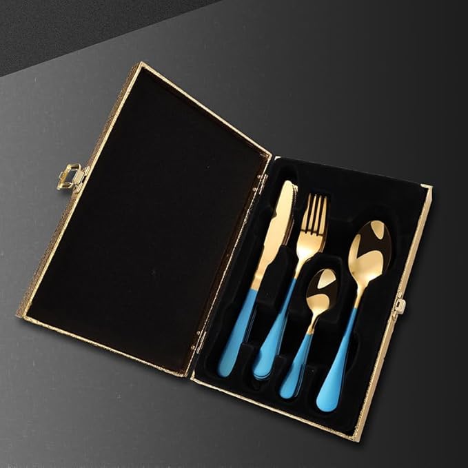 Stainless Steel Flatware serving set,Home Kitchen Eating Tableware Set,Dishwasher Safe,For Home Kitchen Restaurant Hote 24-piece Stainless Steel Cutlery Set Home Restaurant Steak Knife Fork Spoon Set(