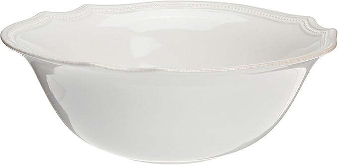 Lenox White French Perle Bead Serving Bowl, 64-Ounce