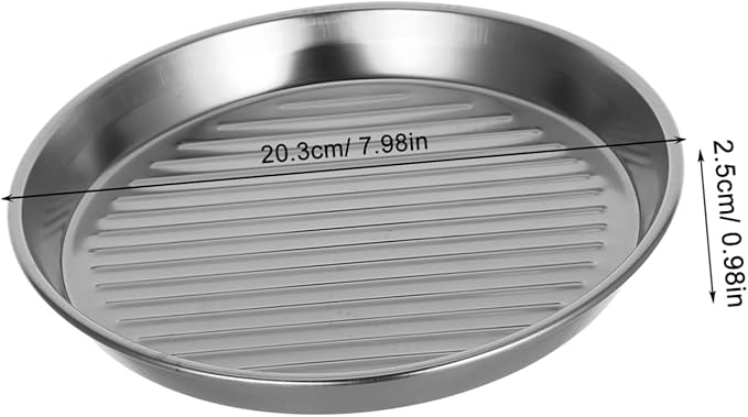 Mobestech Stainless Steel Round Serving Tray Seafood Platter for Bbq and Snacks Elegant Silver Cooking Utensil for Home Parties and Outdoor Cooking Easy to Clean and Stackable