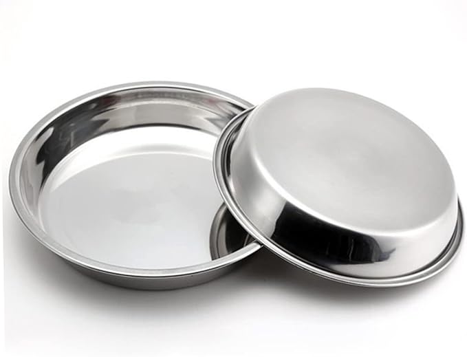 Garneck Stainless Steel Deep Plate 30 cm - High Quality Stainless Steel Bowl for Cakes - Fruit and Snacks Ideal for Home Bar and Kitchen Durable and Reusable