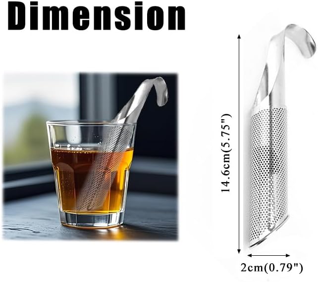 Stainless Steel Tea Diffuser & Creative Pipe-shaped Infuser with Hanging Hook, Tea Interval Diffuser for Loose Tea, Coffee (1)