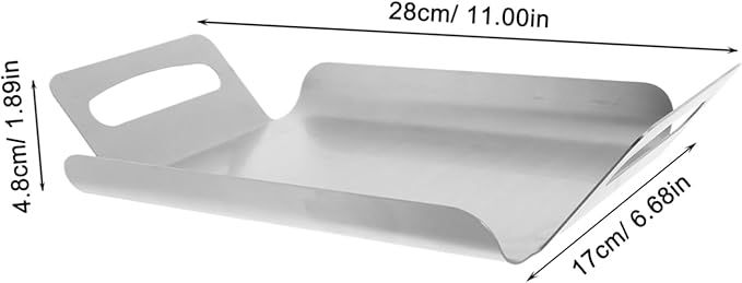 Healifty Heavy Duty Stainless Steel Serving Tray Food Platter for Desserts Table Centerpiece Rustic Home Decor for Restaurants Bakeries and More
