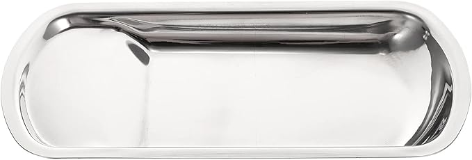 Cabilock 1pc Stainless Steel Serving Tray for Kitchen Multi-functional Spoon Ladle Holder and Lightweight Tableware for Catering Buffets and Family Reunions