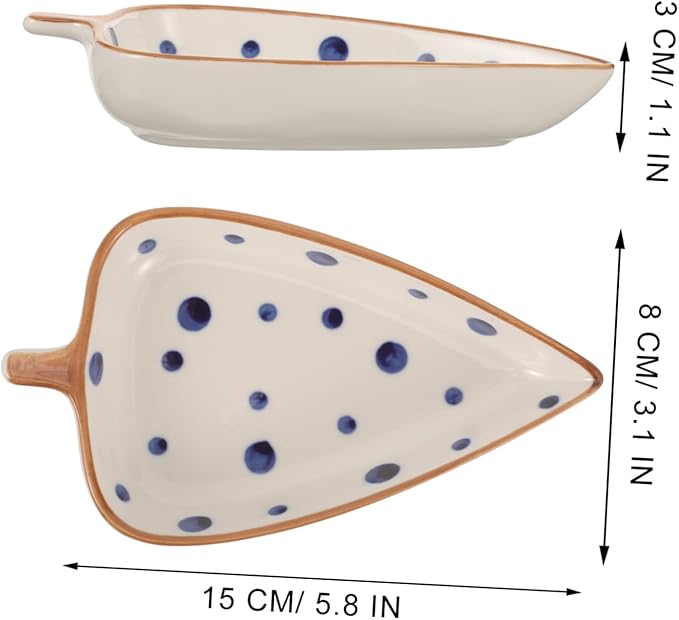 Unomor Ceramic Leaf-shaped Snack Dish for Dipping Sauces Appetizer Plate for Home and Restaurant Use Versatile for Salads and Snacks and -