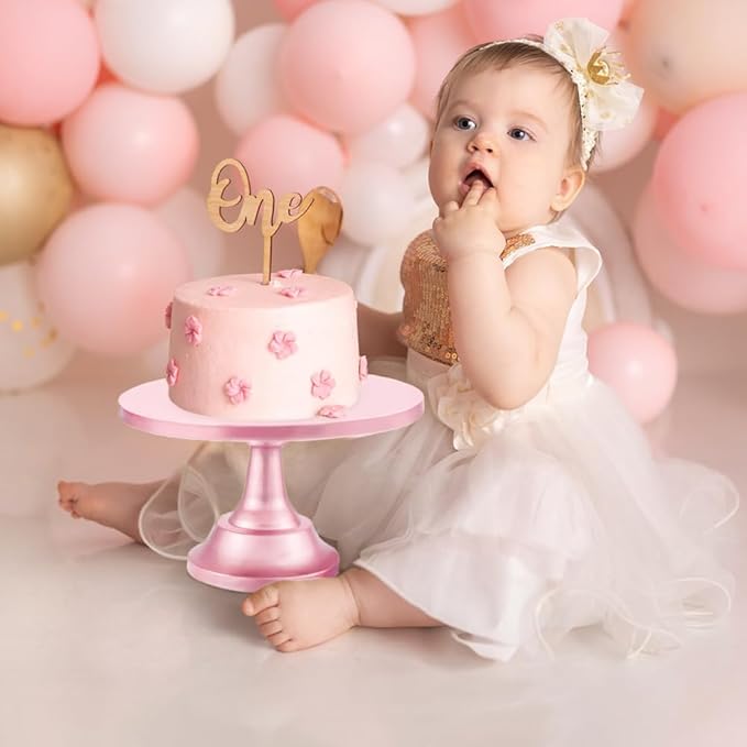 3 Pcs Cake Stand with 20Pcs Cakeboard Round, Cake Stand Set Disc Diameter 8" 10" 12", Perfect Dessert Table Display Set, Cupcake&Cake Stands for Party, Wedding, Birthday (Pink)