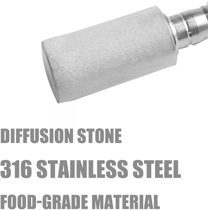 Joywayus Aeration Stone 0.5 Micron 316 Stainless Steel Oxygenation Diffusion Stone 1/4" Barb for Home Brewing Wine Beer Soda