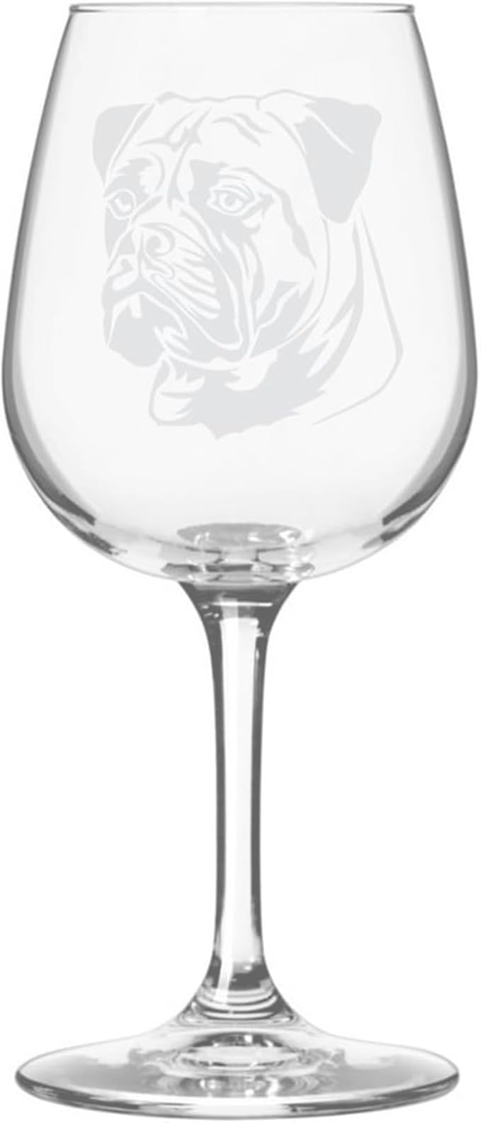 Etched Laser Art Bullmastiff Personalized Dog Themed Etched 12.75oz Wine Glass Custom Dog Breed Wine Glasses, Ideal for Pet Lovers, Unique Birthday Gift for Men & Women, Personalized Gift