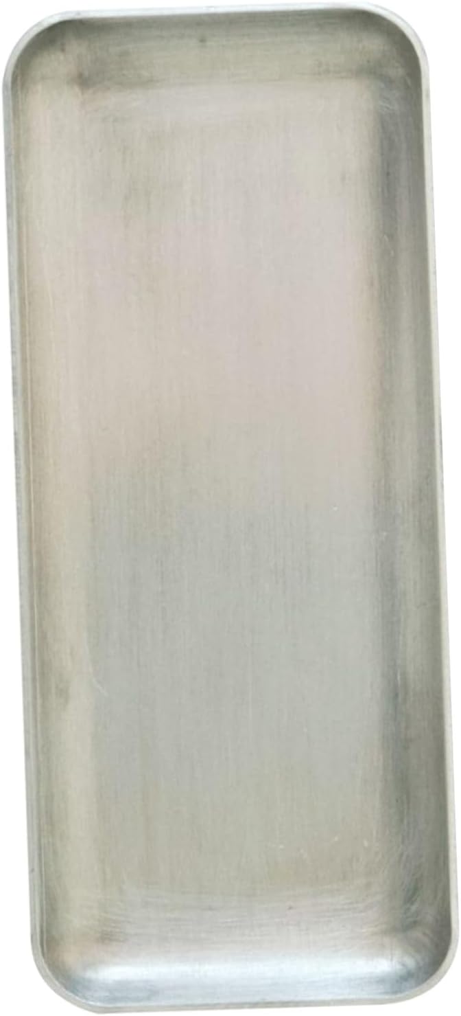 Ciieeo Retro Elegant Silver Aluminum Storage Tray Decorative Snack Plate for Pastry Dessert Display Small Rustic Serving Tray for Home Reusable and Easy to Clean