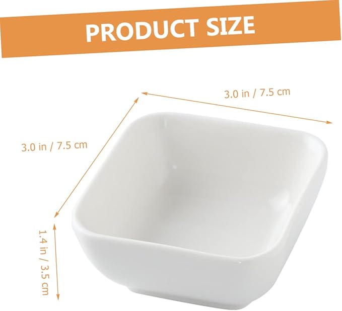 8pcs Heavy Duty Ceramic Appetizer Plates Sauce Dishes for Dipping Spice Bowl Kitchen Supplies