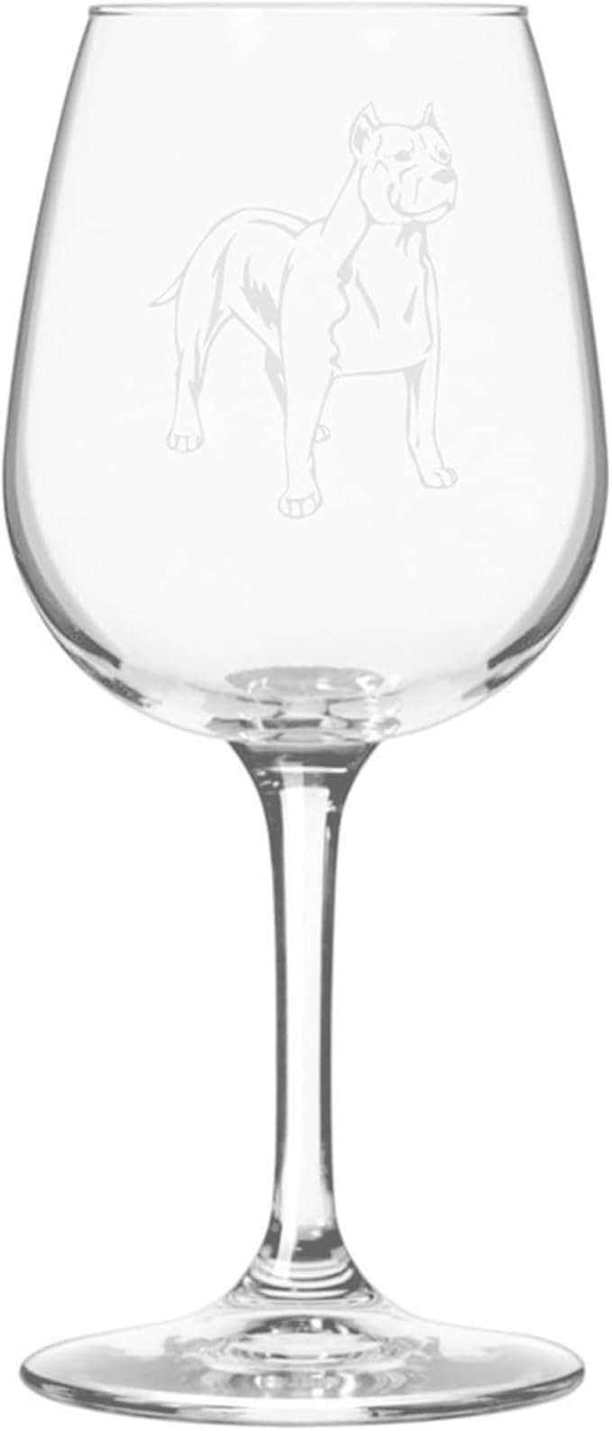 Etched Laser Art American Staffordshire Terrier Personalized Dog Themed Etched 12.75oz Wine Glass Custom Dog Breed Wine Glasses for Pet Lovers, Unique & Personalized Birthday Gift for Men & Women