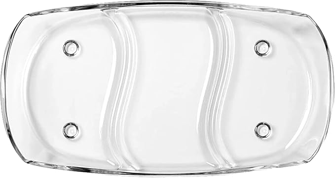 Prima Oblong 12" Glass Tray 3 Section