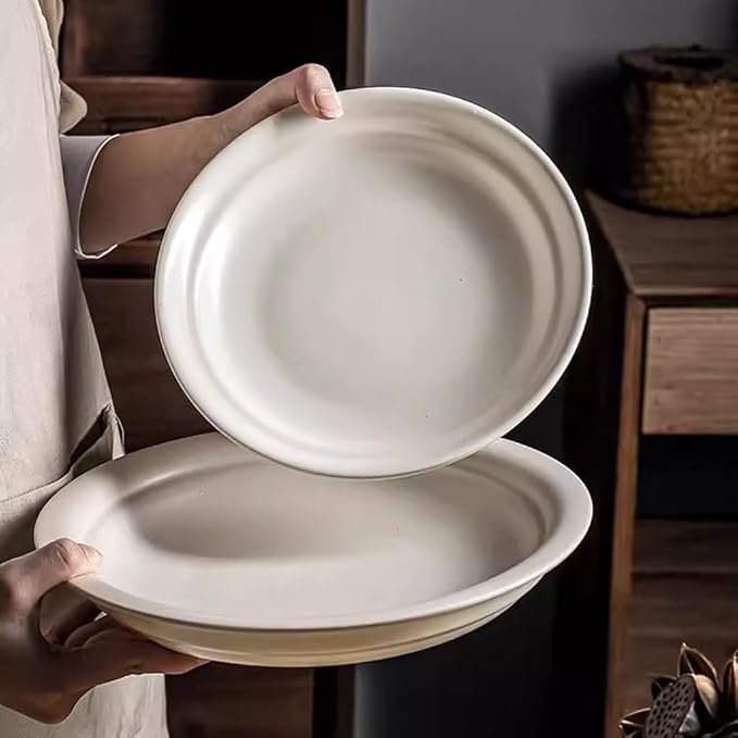 SONGCHAO Party Supplies Retro Ceramic Plate Dinner Plate Fruit Plate Creative Home Dish Plate Pasta Plate Dessert Plate Party Plates (Size : Small)
