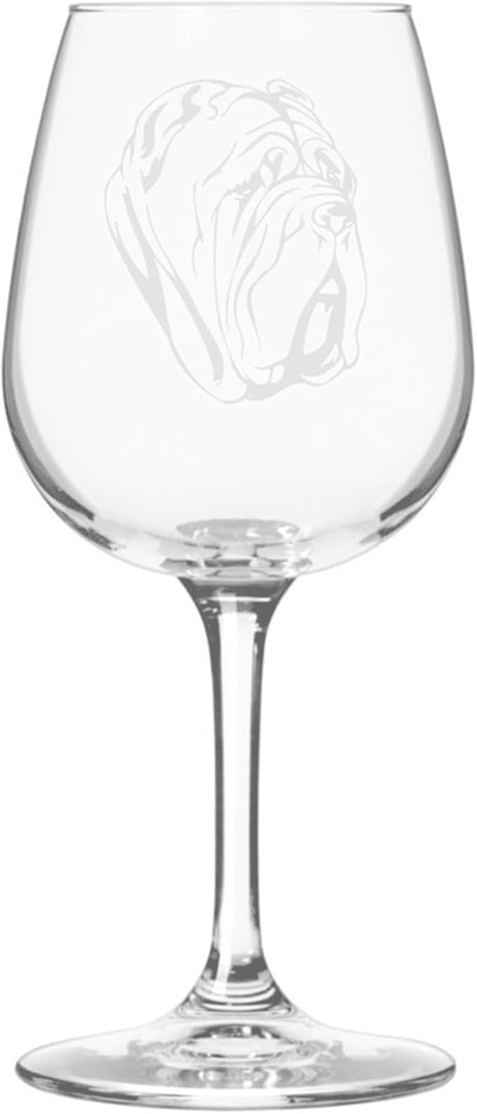Etched Laser Art Personalized Dog Themed Etched Wine Glass - Custom Dog Breed Wine Glasses, Ideal for Pet Lovers, Unique Birthday Gift for Men & Women, Personalized Gift - Neapolitan Mastiff, 12.75 oz