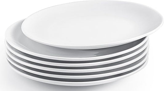 6 Pcs Ceramic Appetizer Plates, 8 Inch Porcelain Salad Plate, Round Porcelain Serving Plate, Small White Ceramic Plates for Appetizers Dessert Salad, Microwave Dishwasher Safe