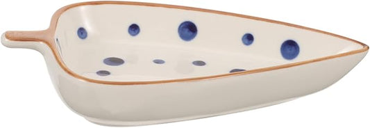 KICHOUSE Ceramic Snack Dish Hand-painted Leaf-shaped Appetizer Plate for Dipping Sauces for Home and Restaurant Use Decorative and Practical Ceramic Serving Tray
