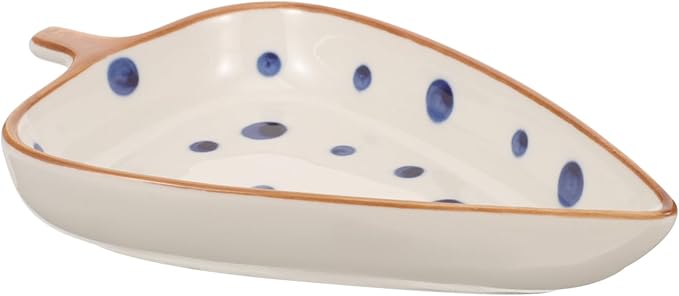Alipis Ceramic Leaf-shaped Appetizer Plate Hand-painted Dish for Dipping Sauces and Serving Snacks Versatile Tableware for Home and Restaurant Use