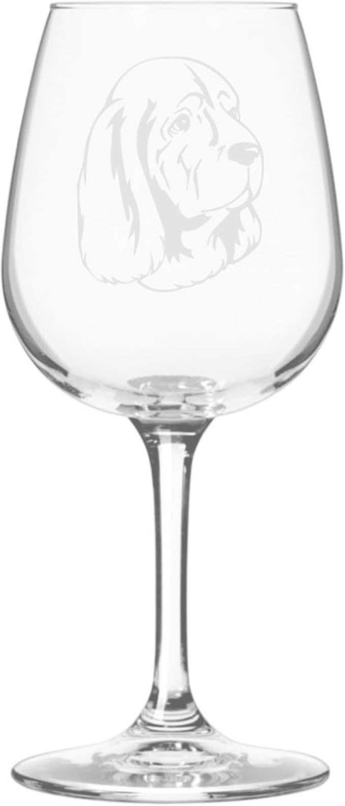 Etched Laser Art Personalized Dog Themed Etched Wine Glass - Custom Dog Breed Wine Glasses, Ideal for Pet Lovers, Unique Birthday Gift for Men & Women, Personalized Gift - Sussex Spaniel, 12.75 oz