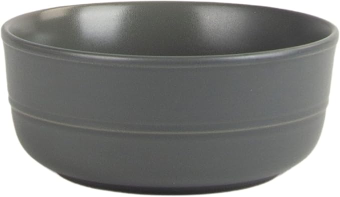 Double Line 6.25"/24 oz Cereal Bowl, Set of 6, Matte Gray