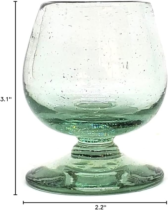 MexHandcraft Clear 2.5 oz Tequila Sippers (set of 6), Recycled Glass, Lead-free, Toxin-Free (2.5 oz Sipper)