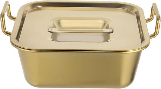 GLEAVI Stainless Steel Square Serving Tray for Appetizers Snacks and Desserts Double-Handled Metal Dish for Parties and Events 10-inch Food Serving Plate