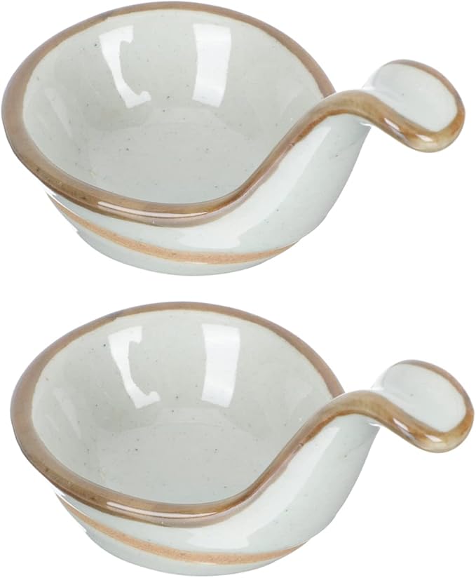 2pcs Ceramic Seasoning Dish Caviar Spoon Flavored Plate Appetizer Plate Ceramic Tableware